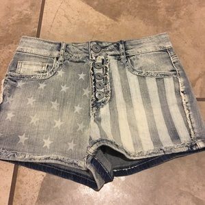 American flag jean shorts